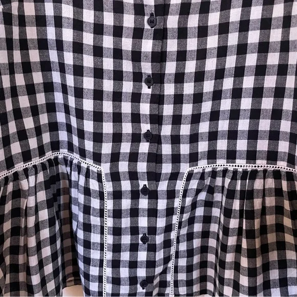 Sezane Laurette Top Black and White Vichy Print 10/42 - Picture 5 of 10